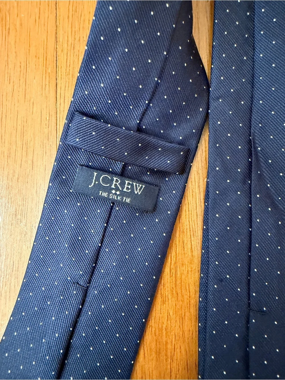 J. Crew Men’s 100% Silk Navy Blue Microdot Dress Tie